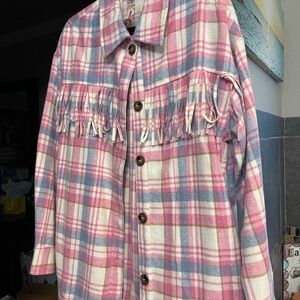 Vanilla Bay Pink and Blue Plaid Jacket